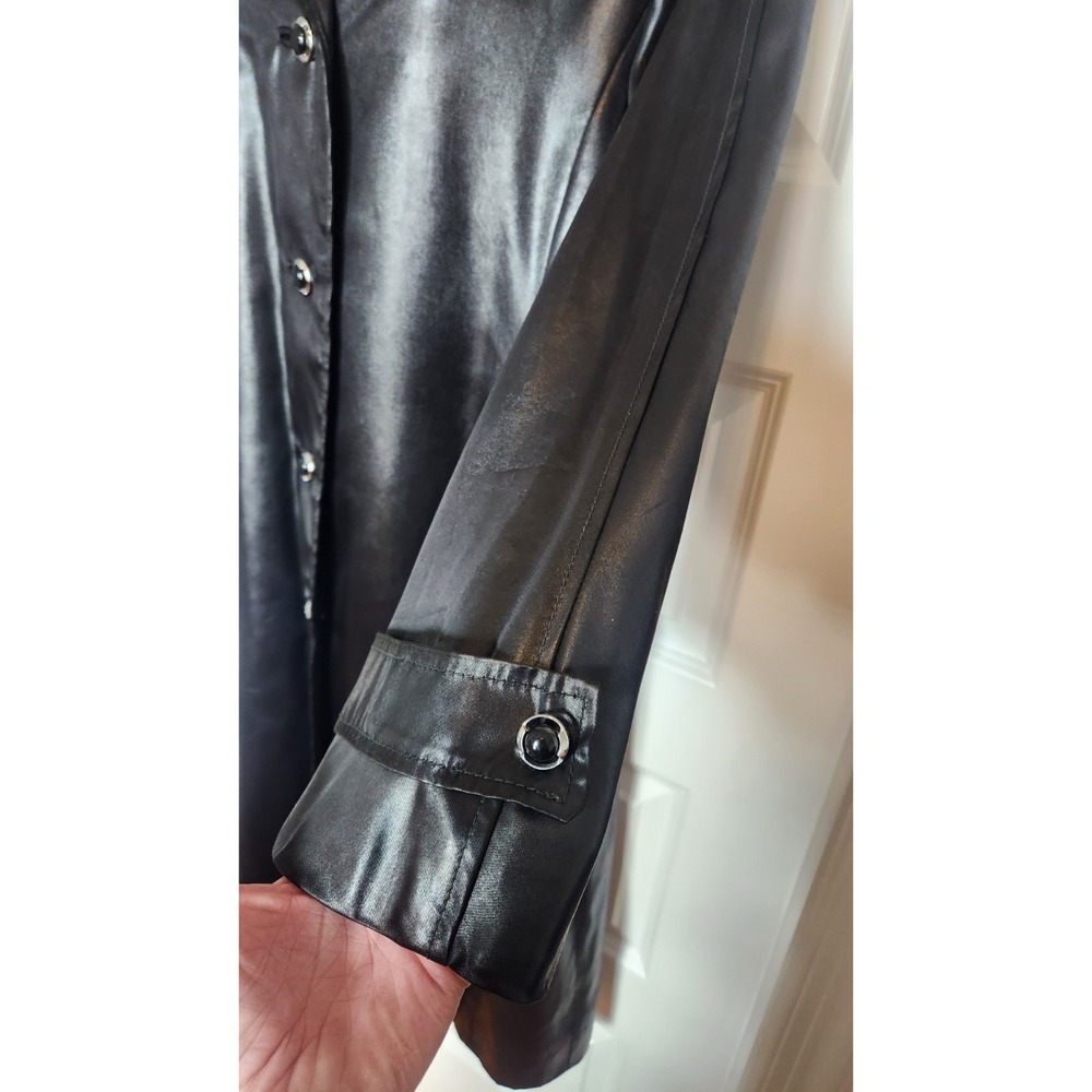 60s 70s Vintage Count Romi Black Trench Coat All Weather Traveler Size 8 Medium - Picture 7 of 16